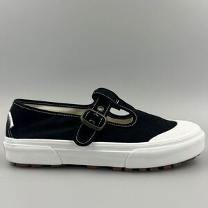 Vans Style 93 Mary Jane Women Size 8.5 Black White Canvas Buckle Shoes NEW